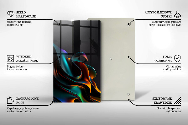 Tűzhely fedőlap Színes absztrakció