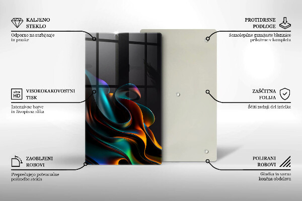 Tűzhely fedőlap Színes absztrakció