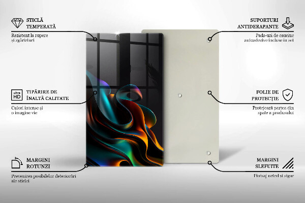 Tűzhely fedőlap Színes absztrakció