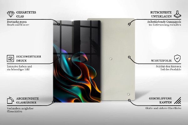 Tűzhely fedőlap Színes absztrakció