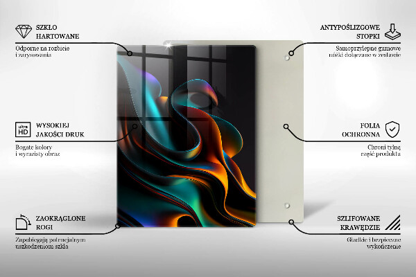 Tűzhely fedőlap Színes absztrakció