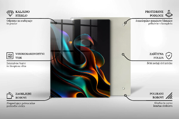 Tűzhely fedőlap Színes absztrakció