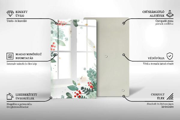 Tűzhely fedőlap Akvarell levelek