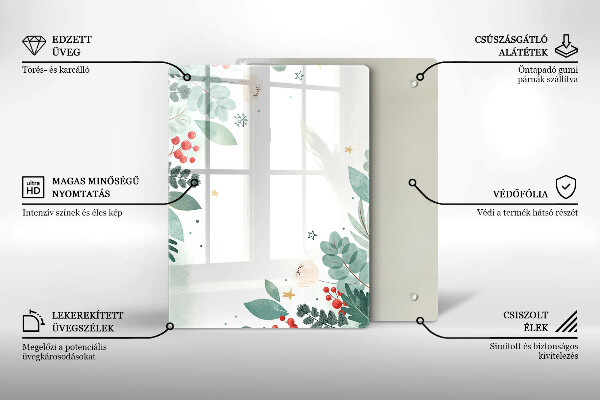 Tűzhely fedőlap Akvarell levelek