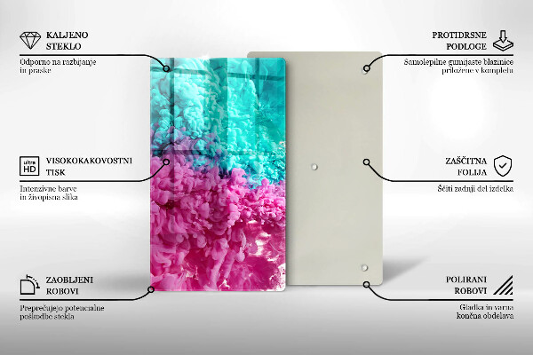 Tűzhely fedőlap Türkiz-rózsaszín füst