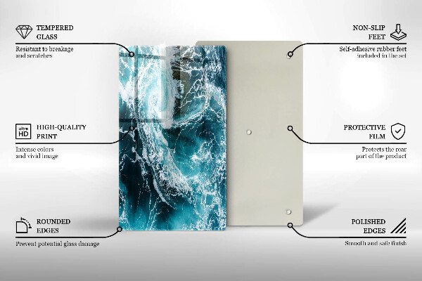 Tűzhely fedőlap Habzó vízhullámok