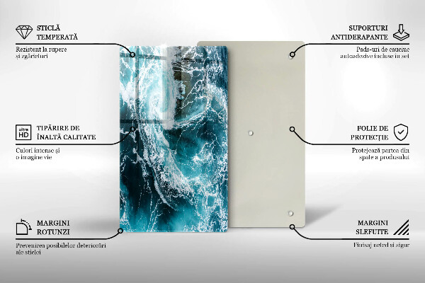 Tűzhely fedőlap Habzó vízhullámok