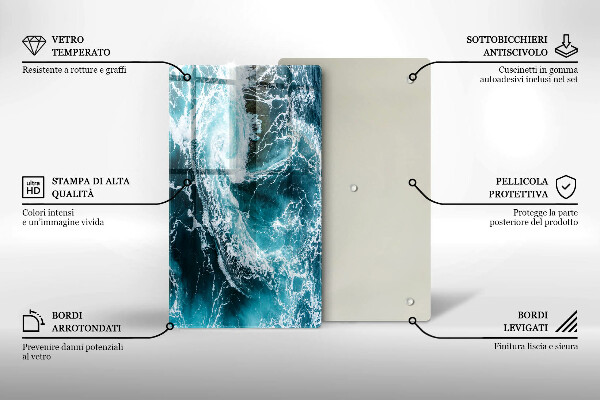 Tűzhely fedőlap Habzó vízhullámok