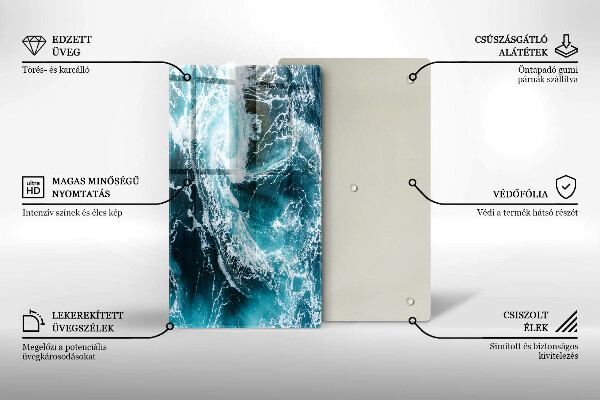 Tűzhely fedőlap Habzó vízhullámok