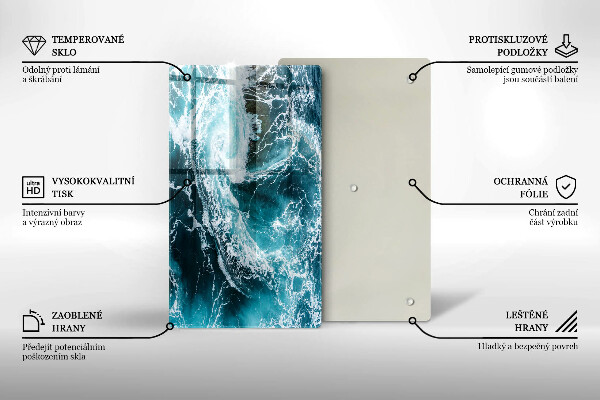 Tűzhely fedőlap Habzó vízhullámok