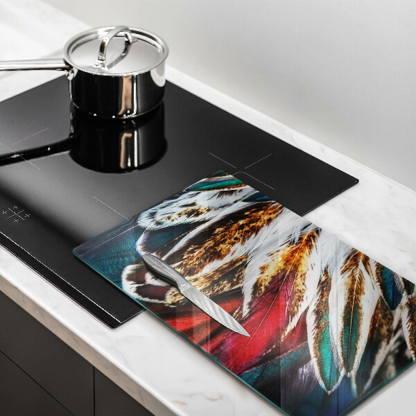 Tűzhely fedőlap Boho madártollak