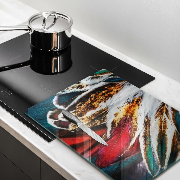 Tűzhely fedőlap Boho madártollak