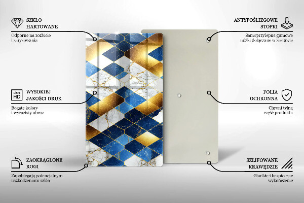 Tűzhely fedőlap Arany márványrombuszok