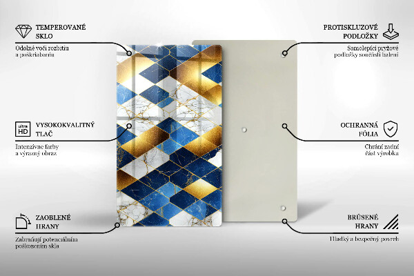 Tűzhely fedőlap Arany márványrombuszok