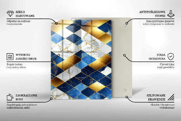 Tűzhely fedőlap Arany márványrombuszok