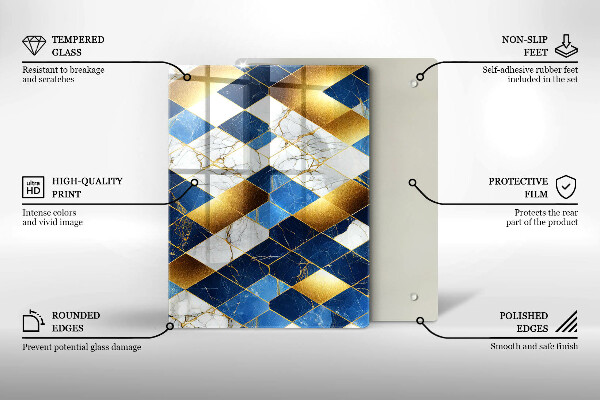 Tűzhely fedőlap Arany márványrombuszok