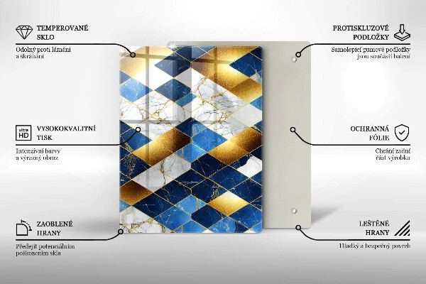 Tűzhely fedőlap Arany márványrombuszok