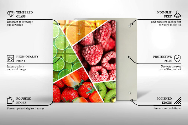 Tűzhely fedőlap Színes gyümölcsök