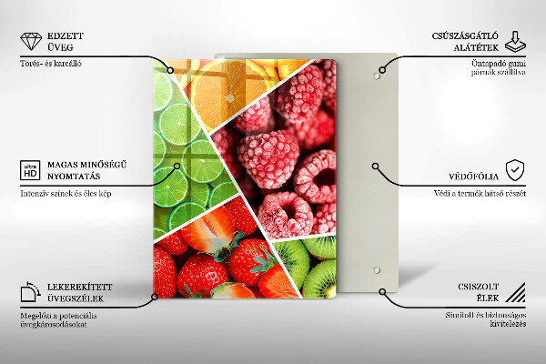 Tűzhely fedőlap Színes gyümölcsök