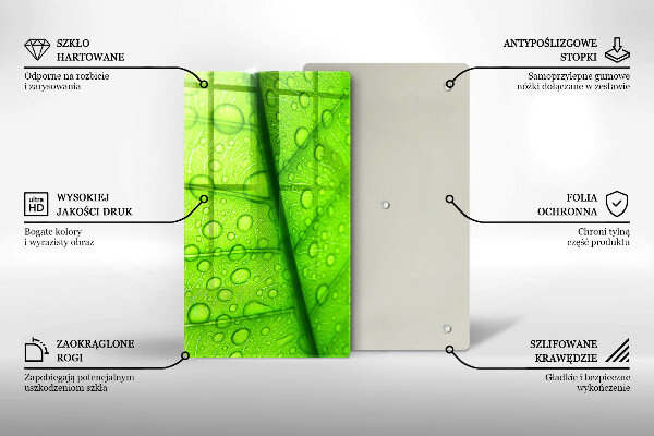 Tűzhely fedőlap Közeli kép egy levélről