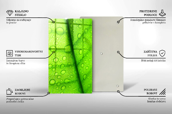 Tűzhely fedőlap Közeli kép egy levélről