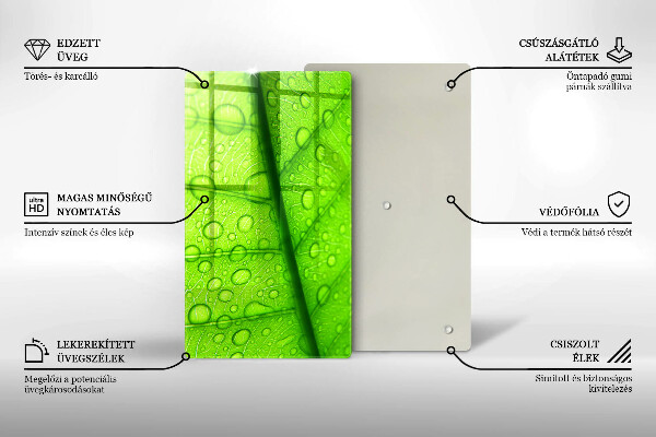 Tűzhely fedőlap Közeli kép egy levélről