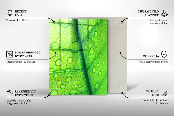 Tűzhely fedőlap Közeli kép egy levélről