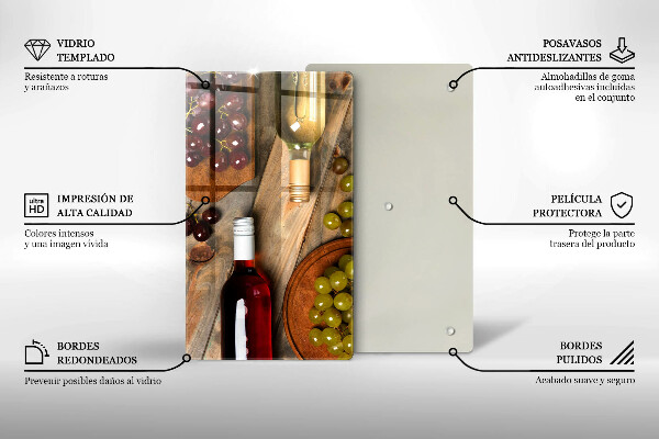 Tűzhely fedőlap Borosüvegek és szőlő