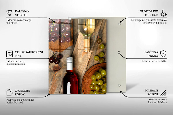 Tűzhely fedőlap Borosüvegek és szőlő