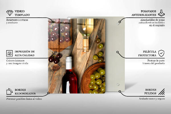 Tűzhely fedőlap Borosüvegek és szőlő