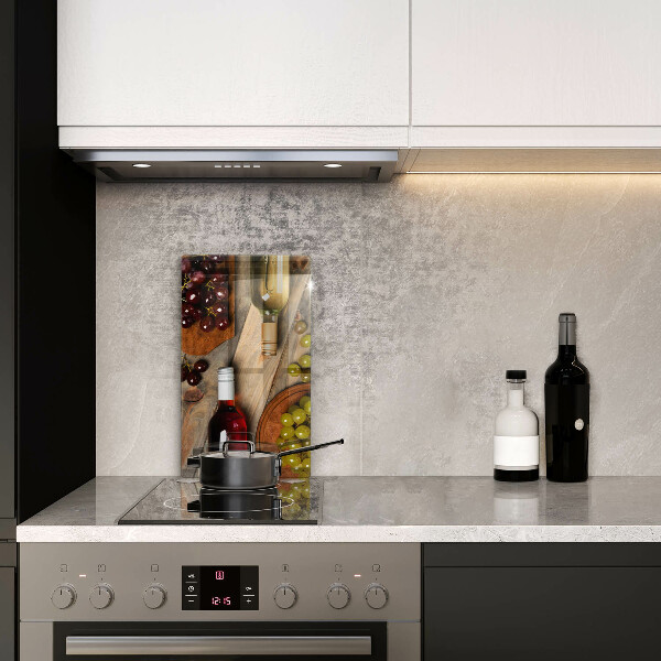 Tűzhely fedőlap Borosüvegek és szőlő