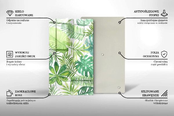 Tűzhely fedőlap Akvarell boho levelek