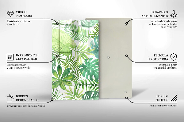 Tűzhely fedőlap Akvarell boho levelek