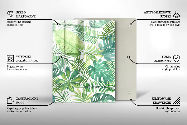 Tűzhely fedőlap Akvarell boho levelek