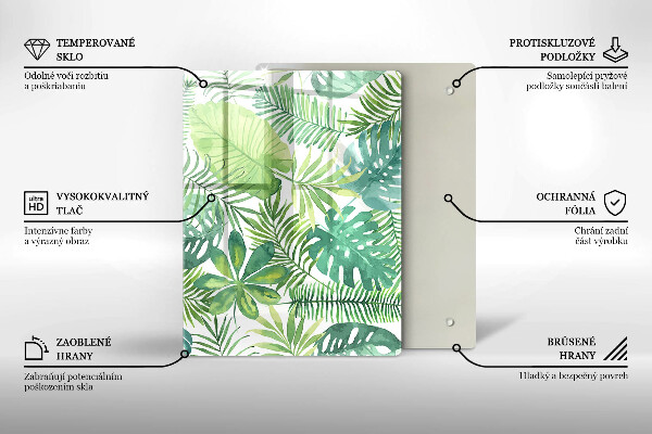 Tűzhely fedőlap Akvarell boho levelek