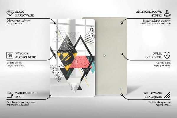 Tűzhely fedőlap Absztrakt háromszögek