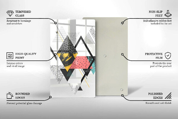 Tűzhely fedőlap Absztrakt háromszögek