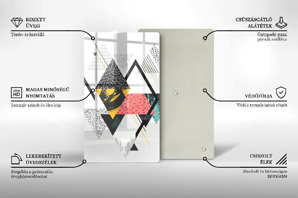 Tűzhely fedőlap Absztrakt háromszögek