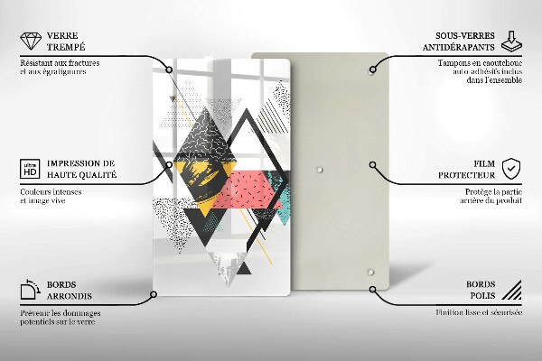 Tűzhely fedőlap Absztrakt háromszögek