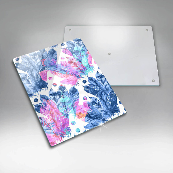 Tűzhely fedőlap Tollak boho illusztráció