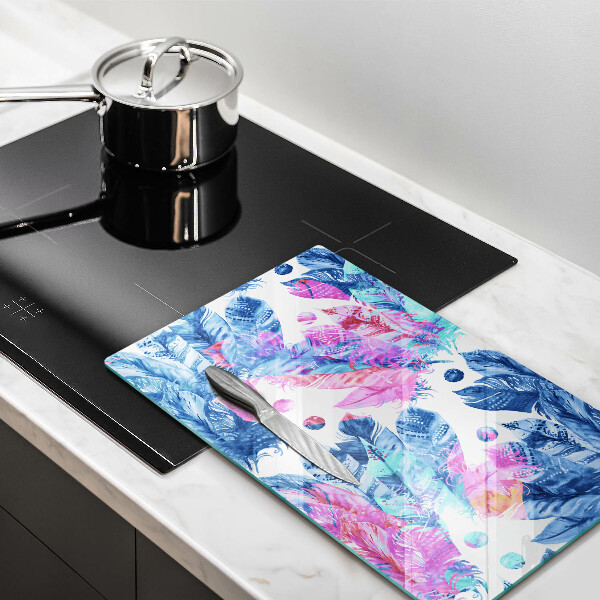 Tűzhely fedőlap Tollak boho illusztráció