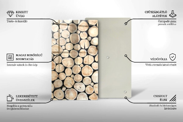 Tűzhely fedőlap Fa fatörzsek