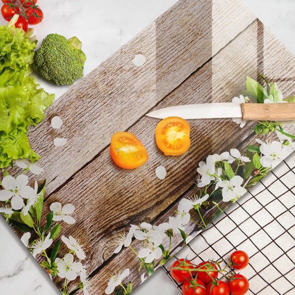 Tűzhely fedőlap Fehér virágok a táblákon