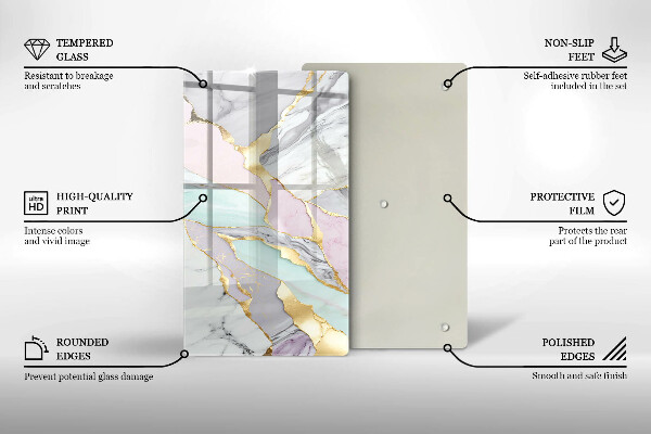 Tűzhely fedőlap Pasztell márvány