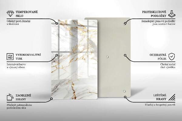 Tűzhely fedőlap Világos márvány arannyal