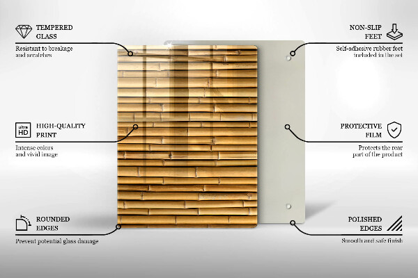 Tűzhely fedőlap Természet boho bambusz