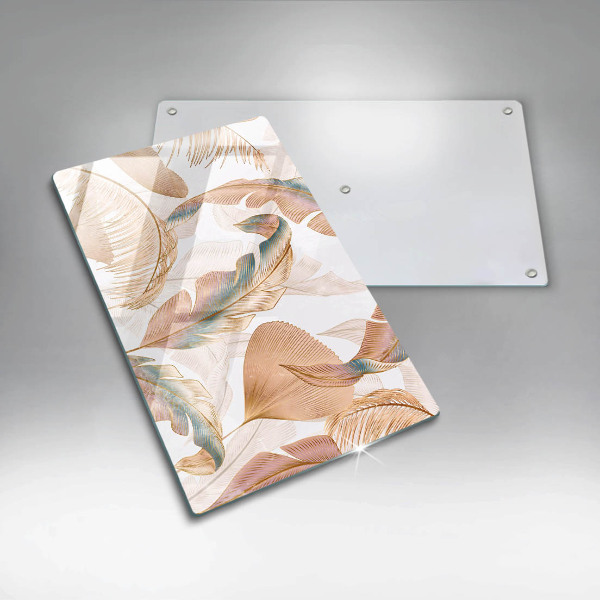 Tűzhely fedőlap Boho tollak és levelek