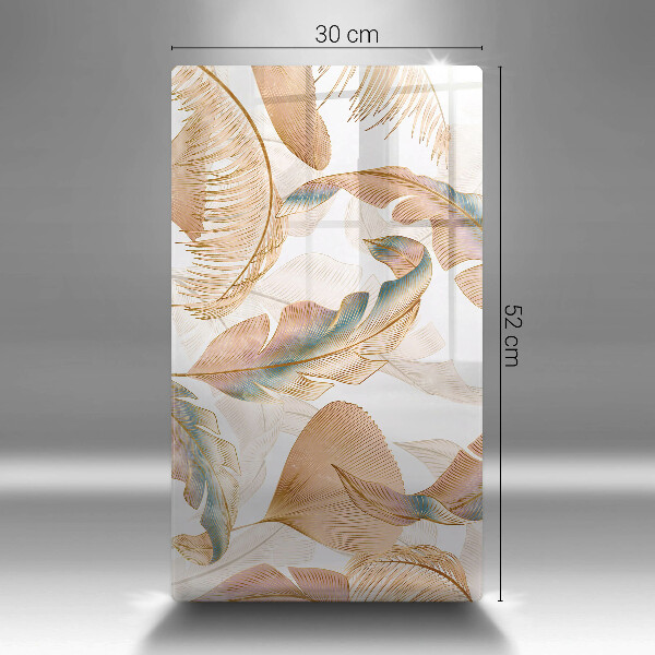 Tűzhely fedőlap Boho tollak és levelek