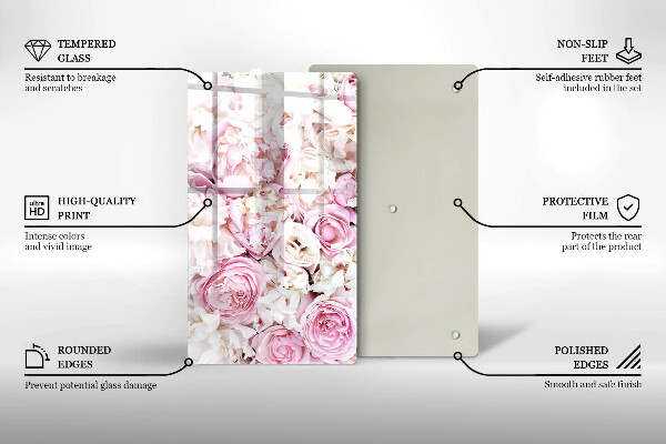 Tűzhely fedőlap Bazsarózsa csokor