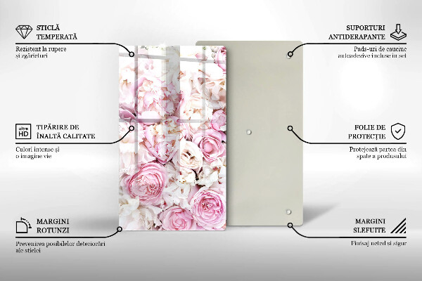 Tűzhely fedőlap Bazsarózsa csokor